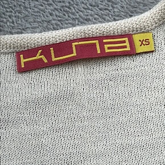 KUNA XS Baby Alpaca Cream and Tan Striped Women's Open Cardigan Sweater Luxury - Picture 2 of 10